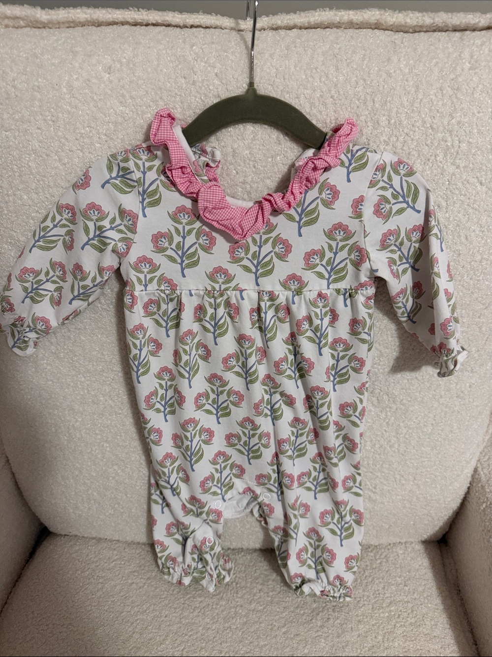 Stitchy Fish Pink Floral Romper